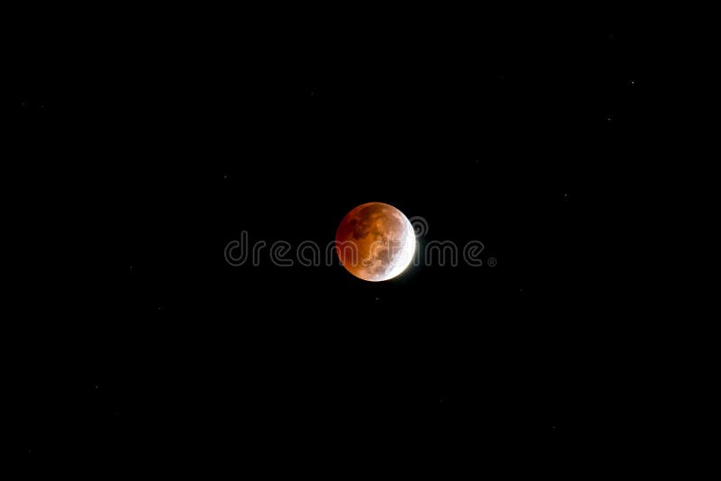Blood Moon. Lunar eclipse as seen in the night sky on October 7 stock images Blood Moon. Lunar eclipse as seen in the night sky on October 7 stock images