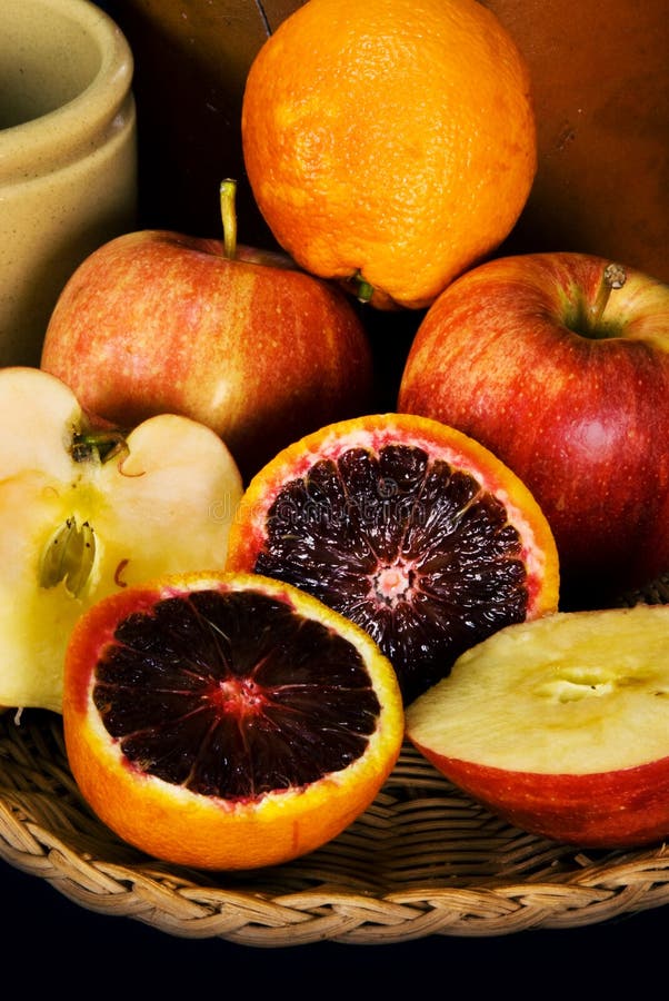 Blood oranges and apples
