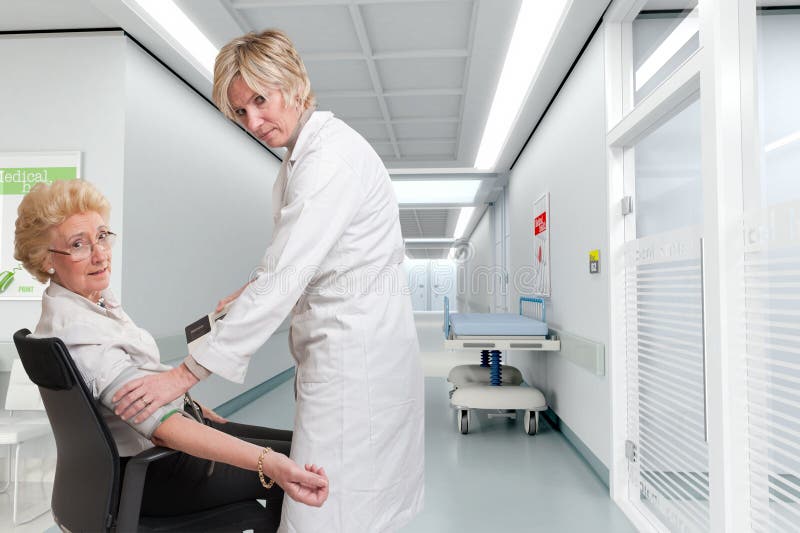 Blood pressure control at the hospital stock images Blood pressure control at the hospital stock images