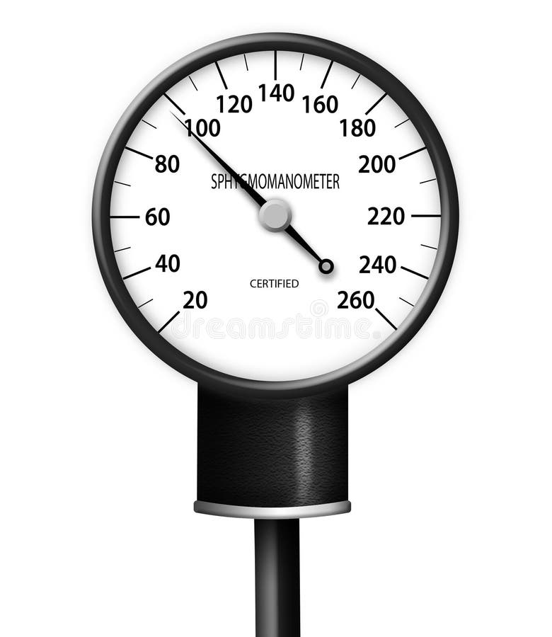Blood Pressure Gauge with ECG Graph Stock Illustration Illustration