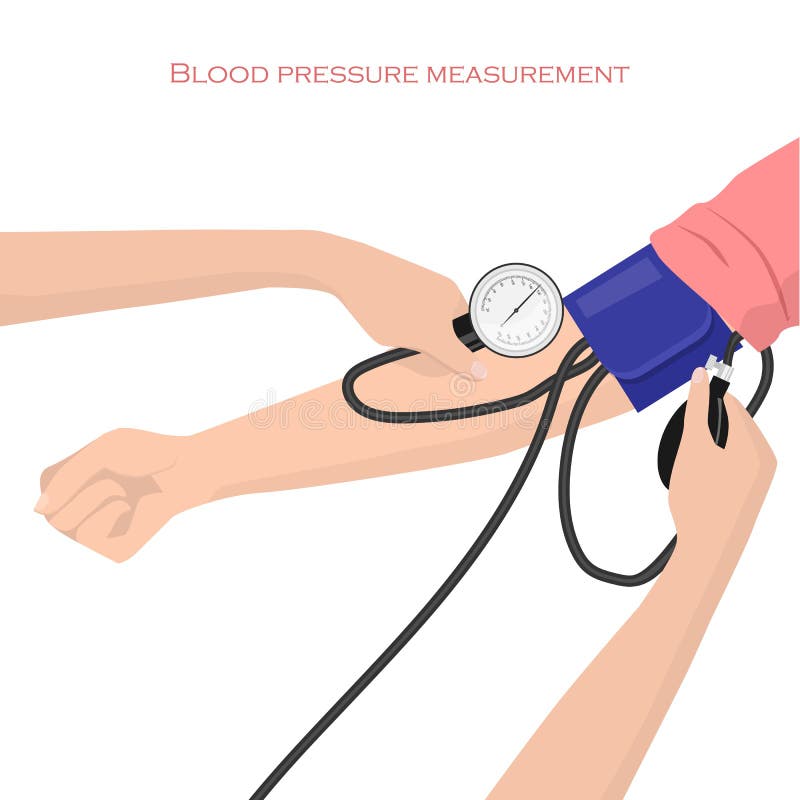 Blood pressure cuff on arm over the brachial pulse attached to automated sp...