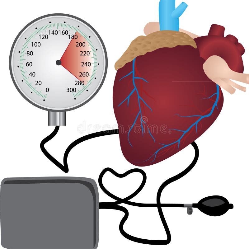 Blood Pressure Measuring Cardio Exam Visit To a Doctor Stock Vector