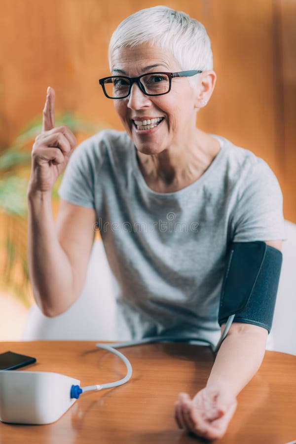 Blood Pressure Test at Home Stock Image Image of monitor, senior 210289241