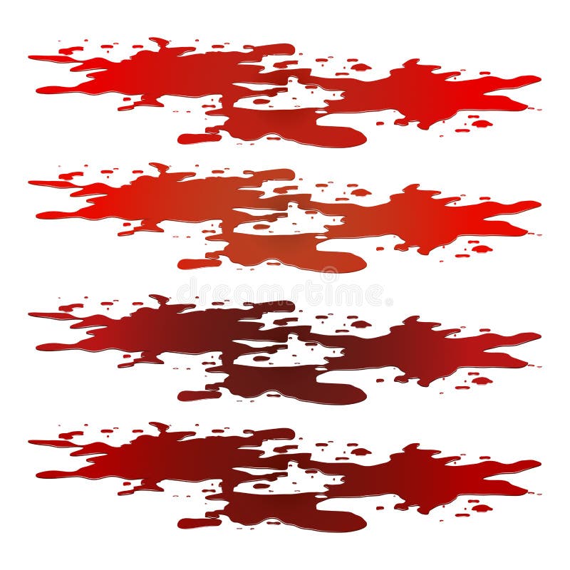 Blood Puddle, Red Drop, Blots, Stain, Plash Od Blood. Vector