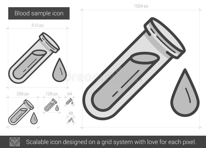 Blood sample line icon. stock vector. Illustration of medical 83916273