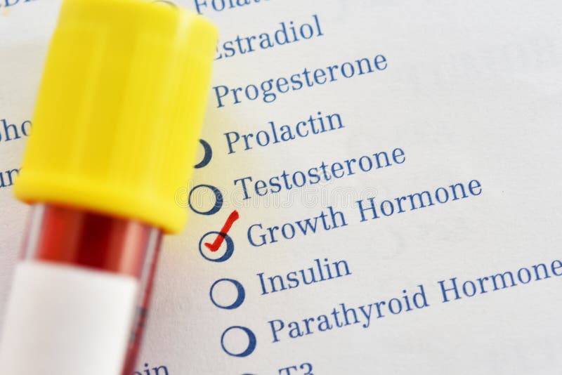 Blood Sample Tube for Growth Hormone Test Stock Photo Image of