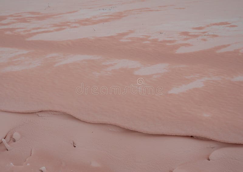 Blood snow dune with Sahara dust stock photography