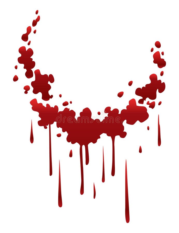 Blood Splash or Splatter. Red Paint Spot Drip, Drop or Stain Blot
