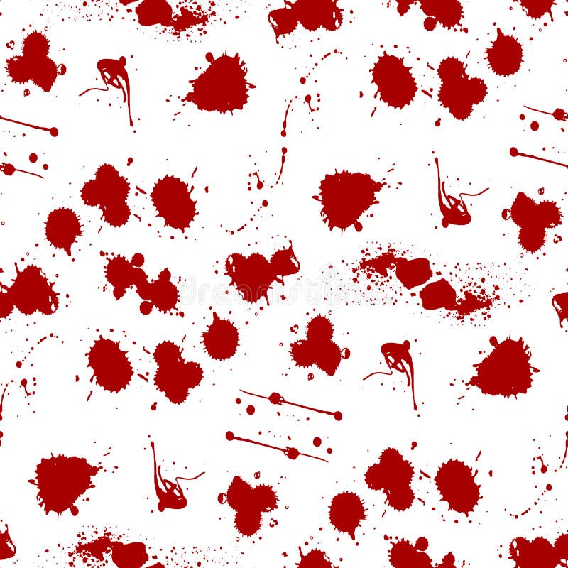 Red Blood Or Paint Splatters Splash Spot Seamless Pattern Background