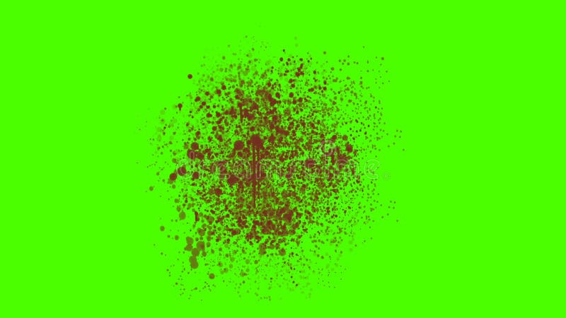 Blood Splatter on Wall with Drops on a Green Screen Stock Video - Video