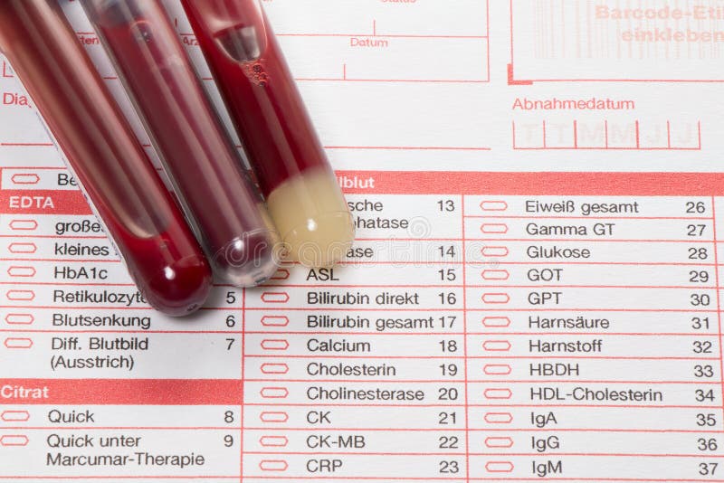 blood test blood samples on a laboratory form stock photo image blood form