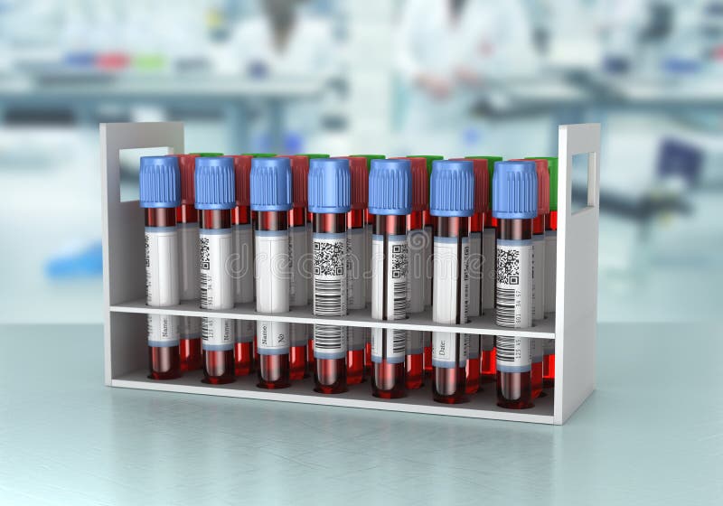 Blood test tubes stock illustration. Illustration of health 117952370