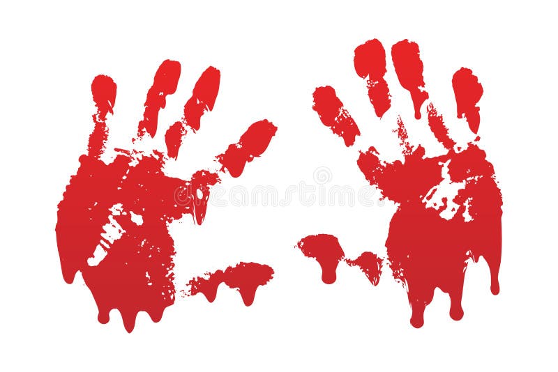 Bloody hand - crime scene stock illustration. Illustration of splash