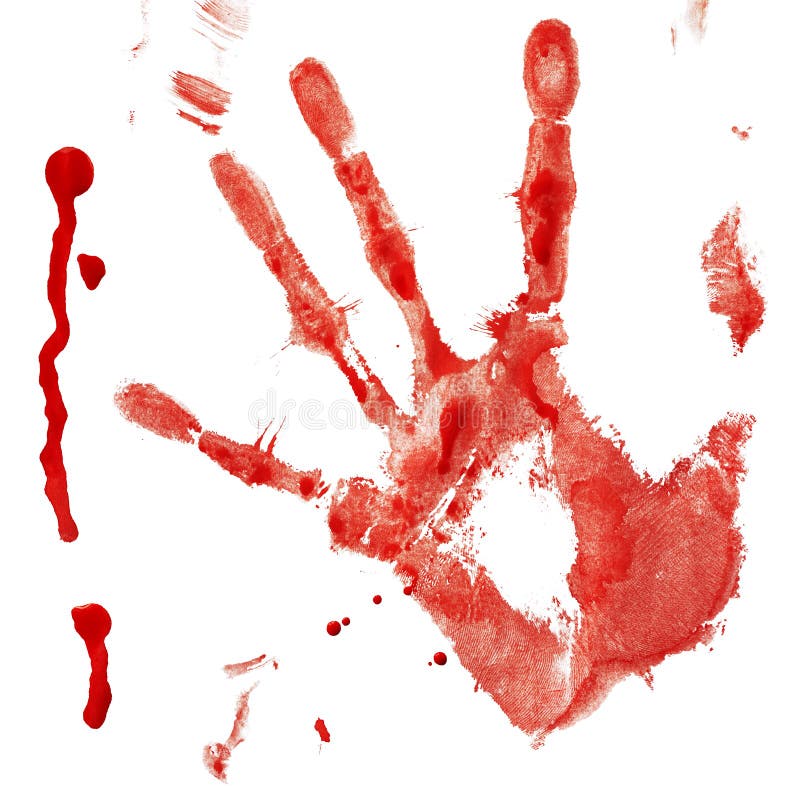 Bloody handprint with drop stock image. Image of concept - 24078809