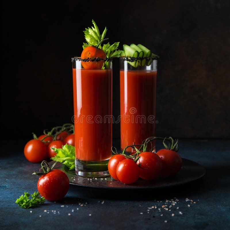 Bloody Mary Cocktail, Dark Background Stock Photo Image of delicious