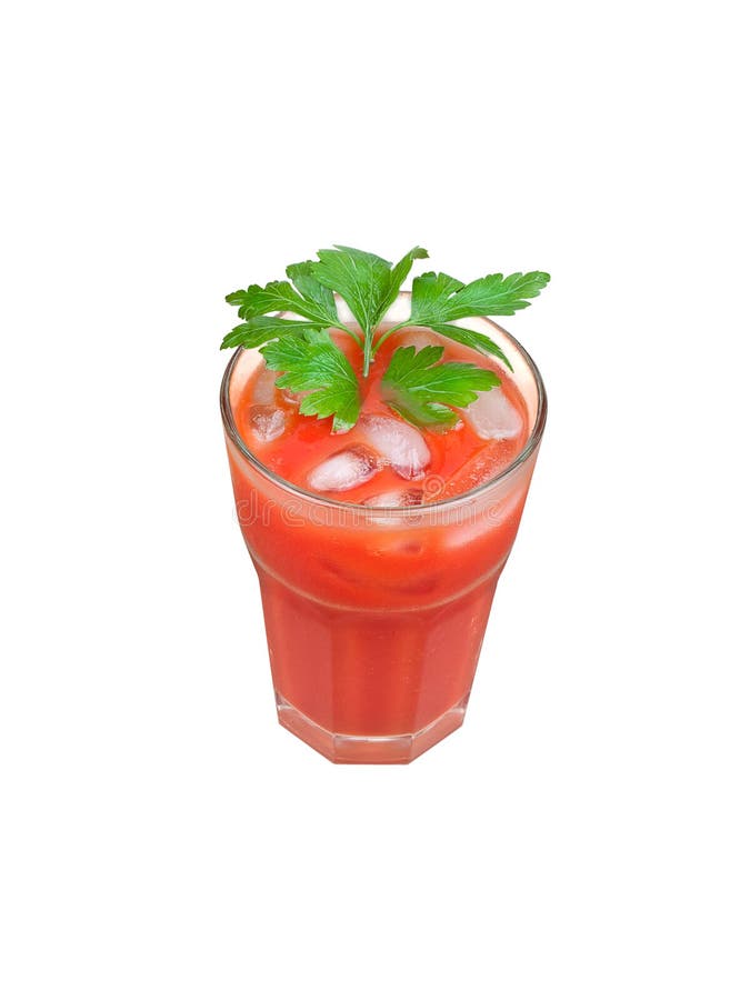 Bloody Mary Cocktail Made with Yellow Tomatoes. Tomato Juice with