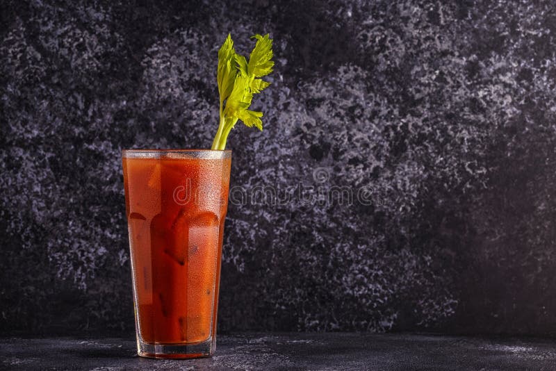 Bloody Mary on a Dark Background. Stock Image Image of tomato