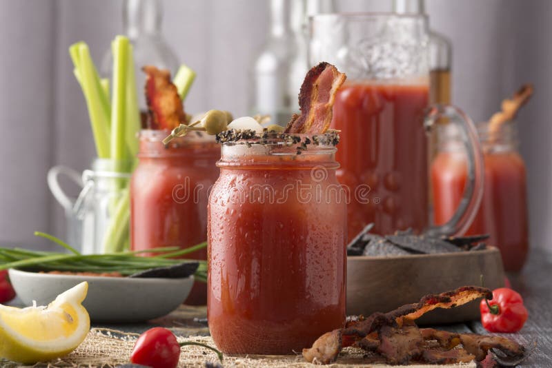 Bloody mary fumé de lard de poivre image stock Bloody mary fumé de lard de poivre image stock