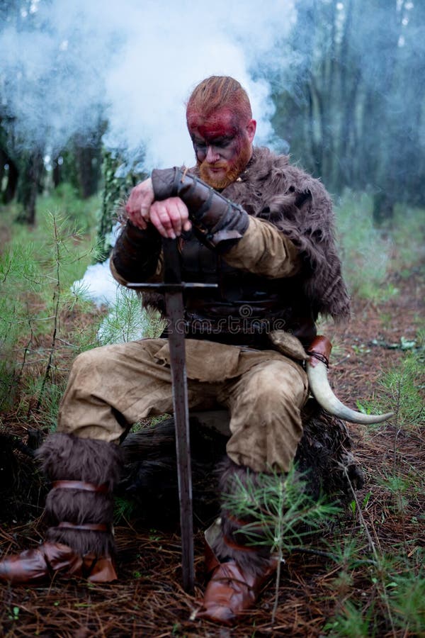 Bloody real viking stock image. Image of barbarian, expression - 137816197