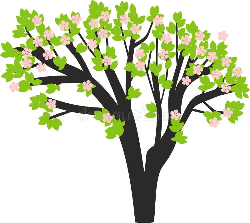 Blooming Apple Tree stock illustration