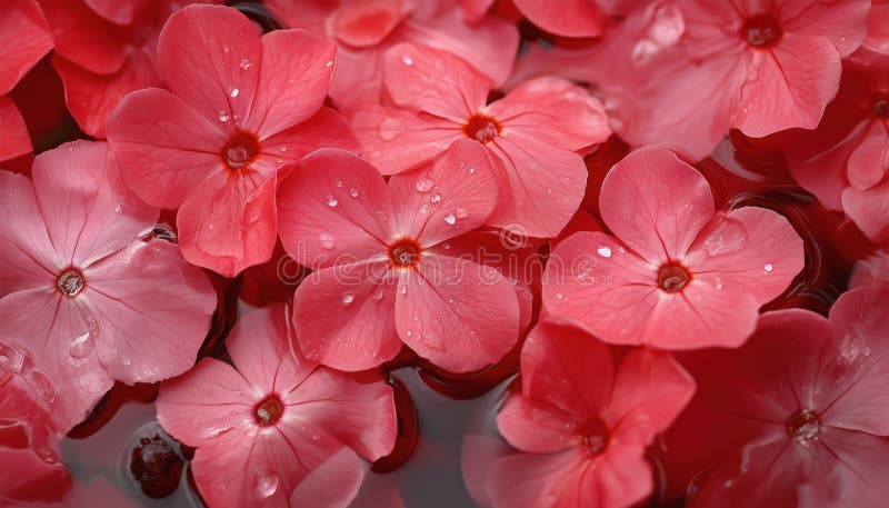 Blooms Of Red Phlox Gently Swirling In Water royalty free stock photo
