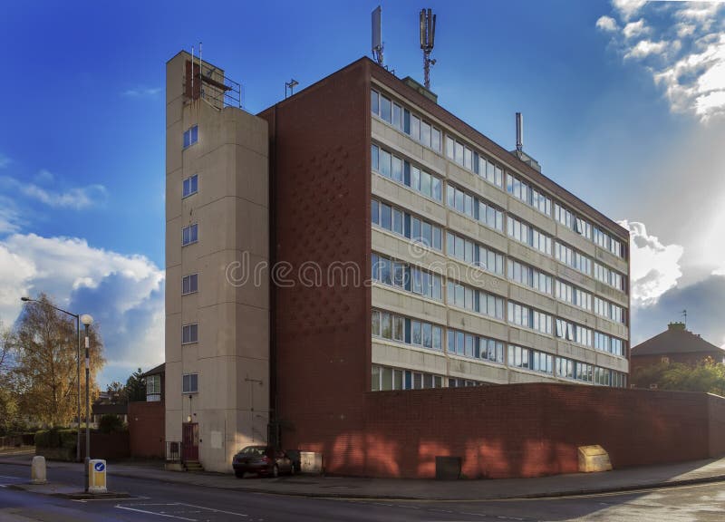 A run down inner city apartment block. A run down inner city apartment block