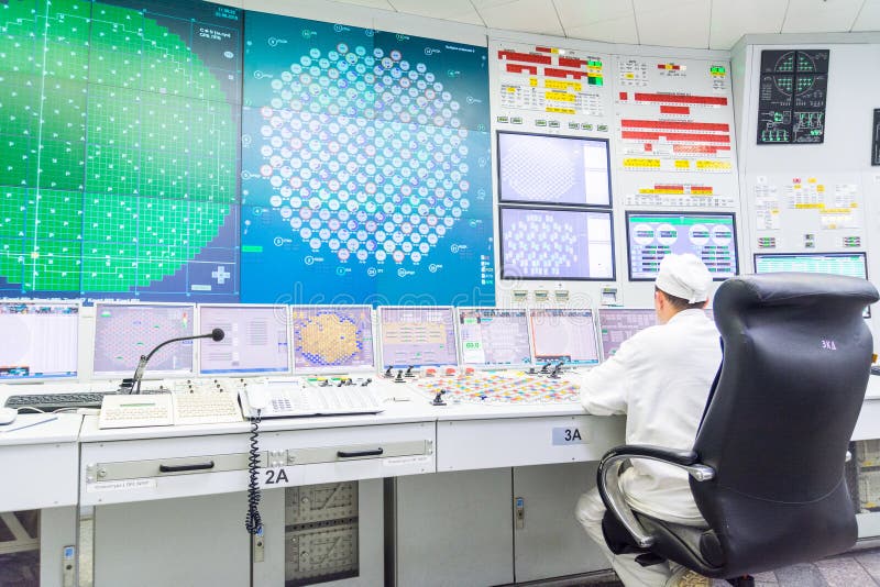Bloquee el tablero de control del reactor de central nuclear imagen de archivo libre de regalías Bloquee el tablero de control del reactor de central nuclear imagen de archivo libre de regalías