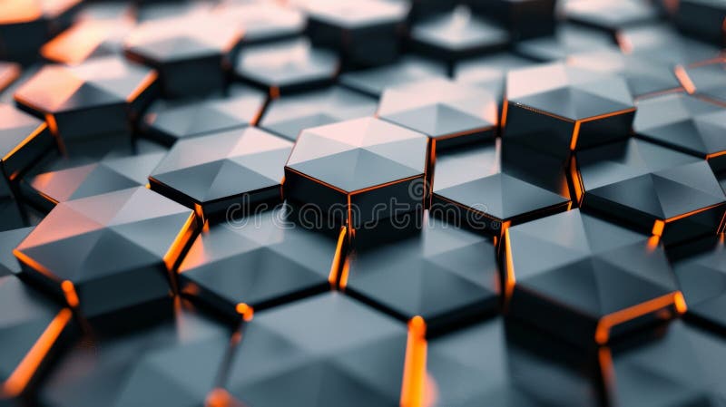 Bloques de almacenamiento hexagonal y triangular con patrones geométricos interconectados que encajan como un rompecabezas foto de archivo