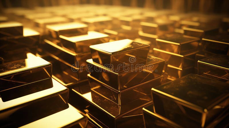 Bloques de oro apilados foto de archivo libre de regalías