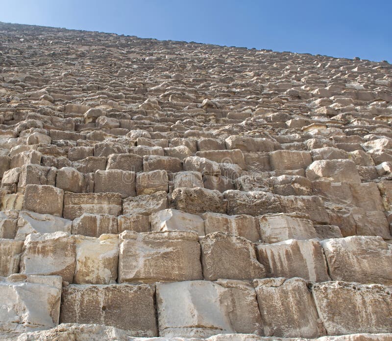 Bloques de piedra de la gran pirámide de las chuletas. egipto