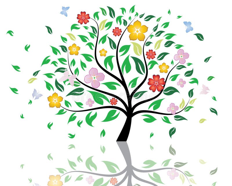 Blossom tree vector illustration