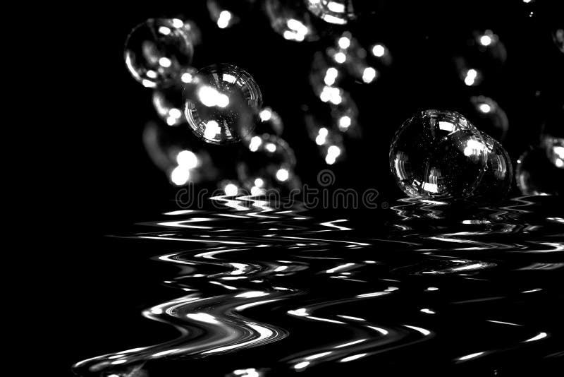 Blowing Bubbles on the Water Surface Stock Photo Image of round