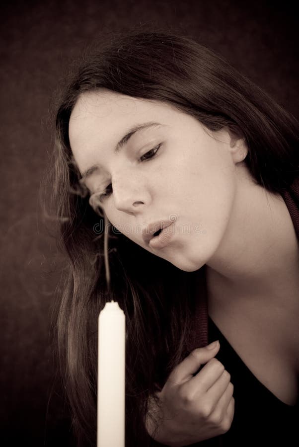 Blowing Out the Candles stock photography