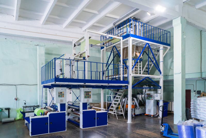 Blown Film Extrusion Plastic Bag Making Machine Stock Image Image of