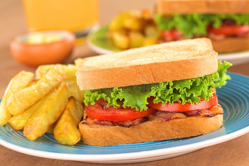 BLT Sandwich with French Fries Stock Image Image of lunch, classic
