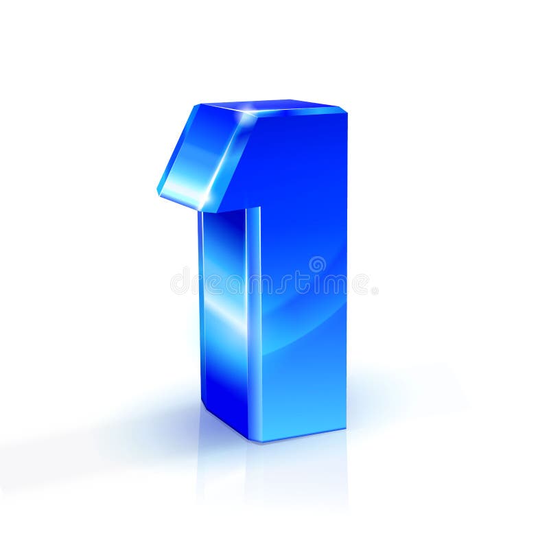 Blu lucido uno 1 numero illustrazione 3d su priorità bassa bianca royalty illustrazione gratis Blu lucido uno 1 numero illustrazione 3d su priorità bassa bianca royalty illustrazione gratis