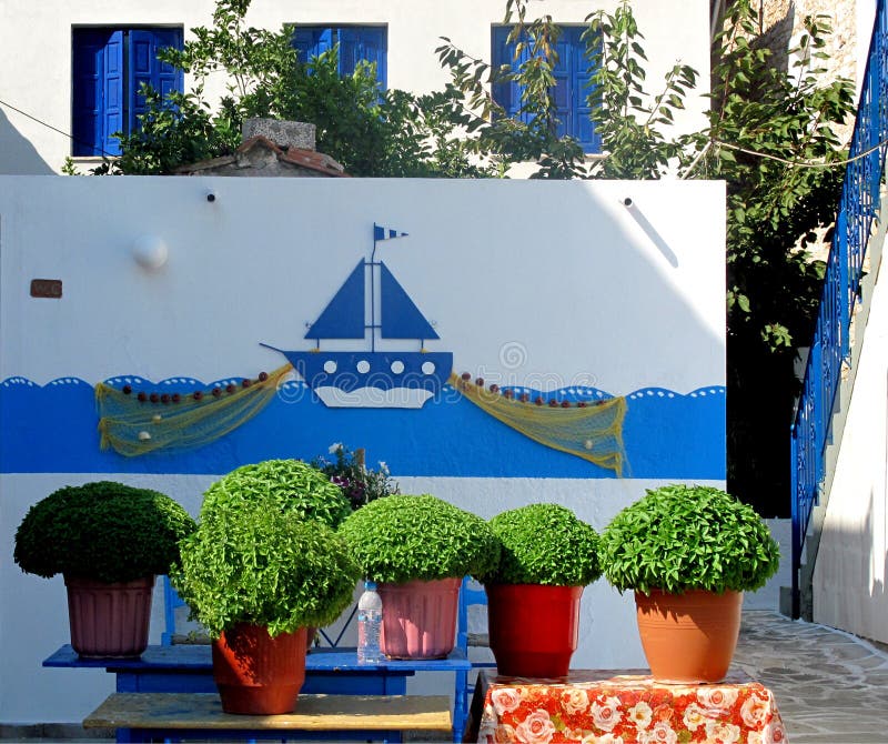 Blu & pianta fotografie stock