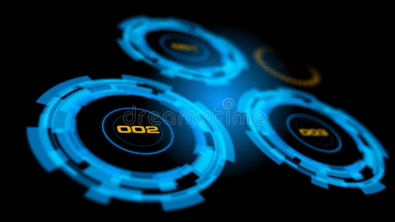 Blue abstract advanced technology control panel user interface. vector illustration