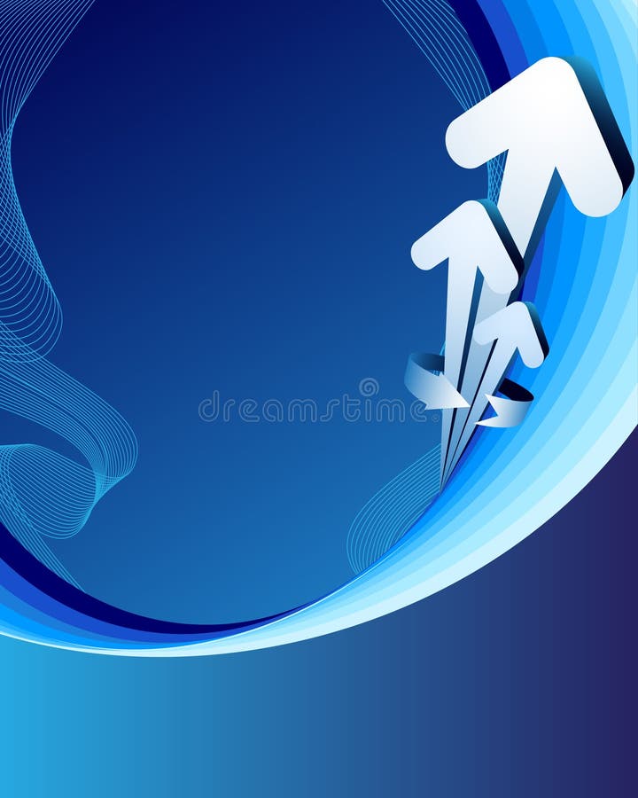 Blue abstract background with arrows