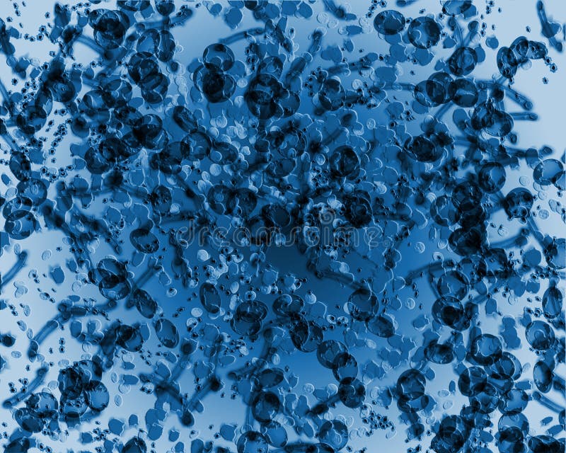 Blue abstract background with particles