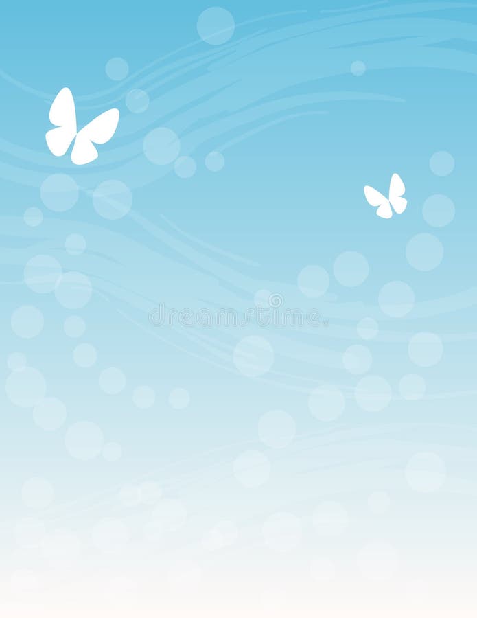 Background with Sky and Two Butterfly. Vector Stock Vector