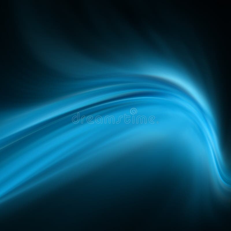 Blue abstract background. Smooth waves and blur, gentle blur and light