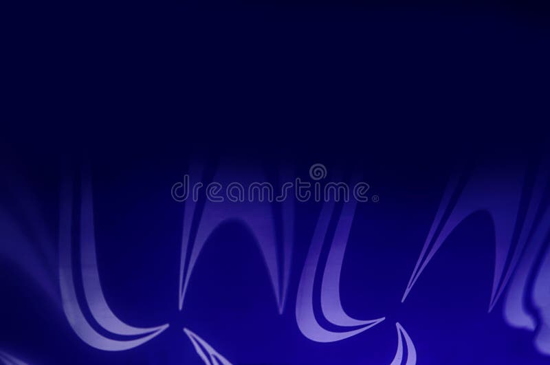 Blue abstract background with white light pattern of wavy lines.