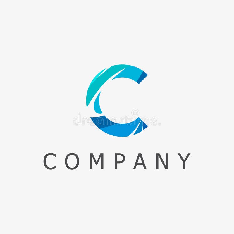 Blue Abstract C Logo Template Stock Illustration Illustration of