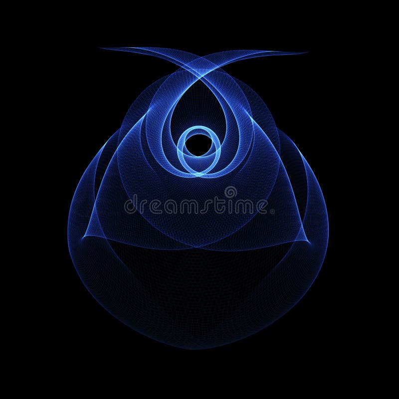 Blue Abstract 3D Glowing Concept For Logo isolated On Black Back royalty free illustration Blue Abstract 3D Glowing Concept For Logo isolated On Black Back royalty free illustration
