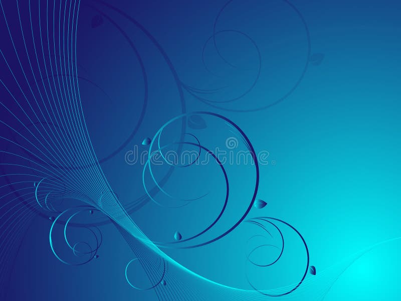 Blue abstract floral vector