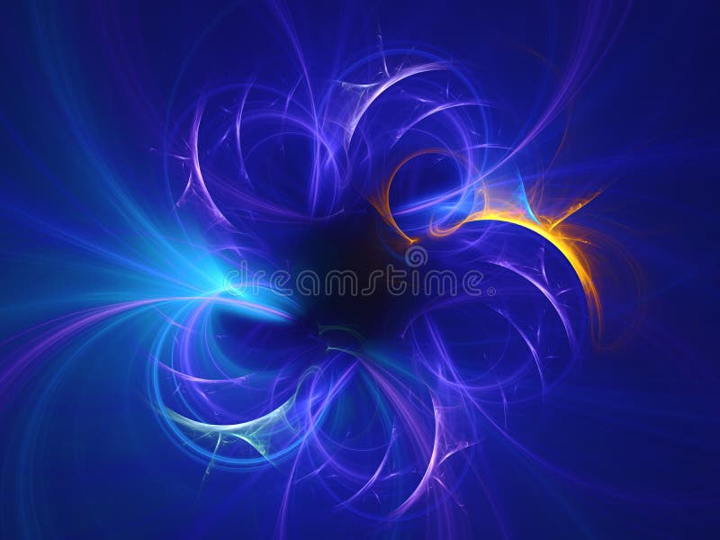 Blue abstract fractal background 3d rendering illustration