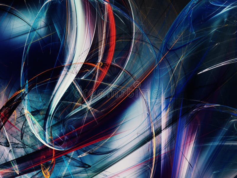 Blue abstract fractal background 3d rendering illustration