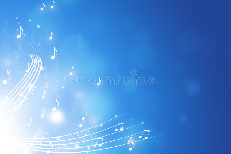 Music Notes Blue Background