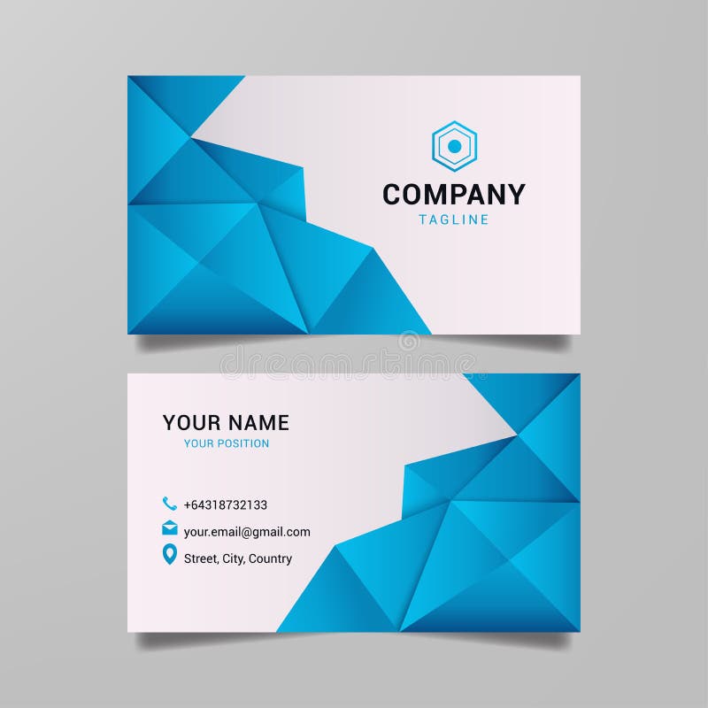 Abstract Blue Wave Business Card Template Graphic Vector Stock Vector